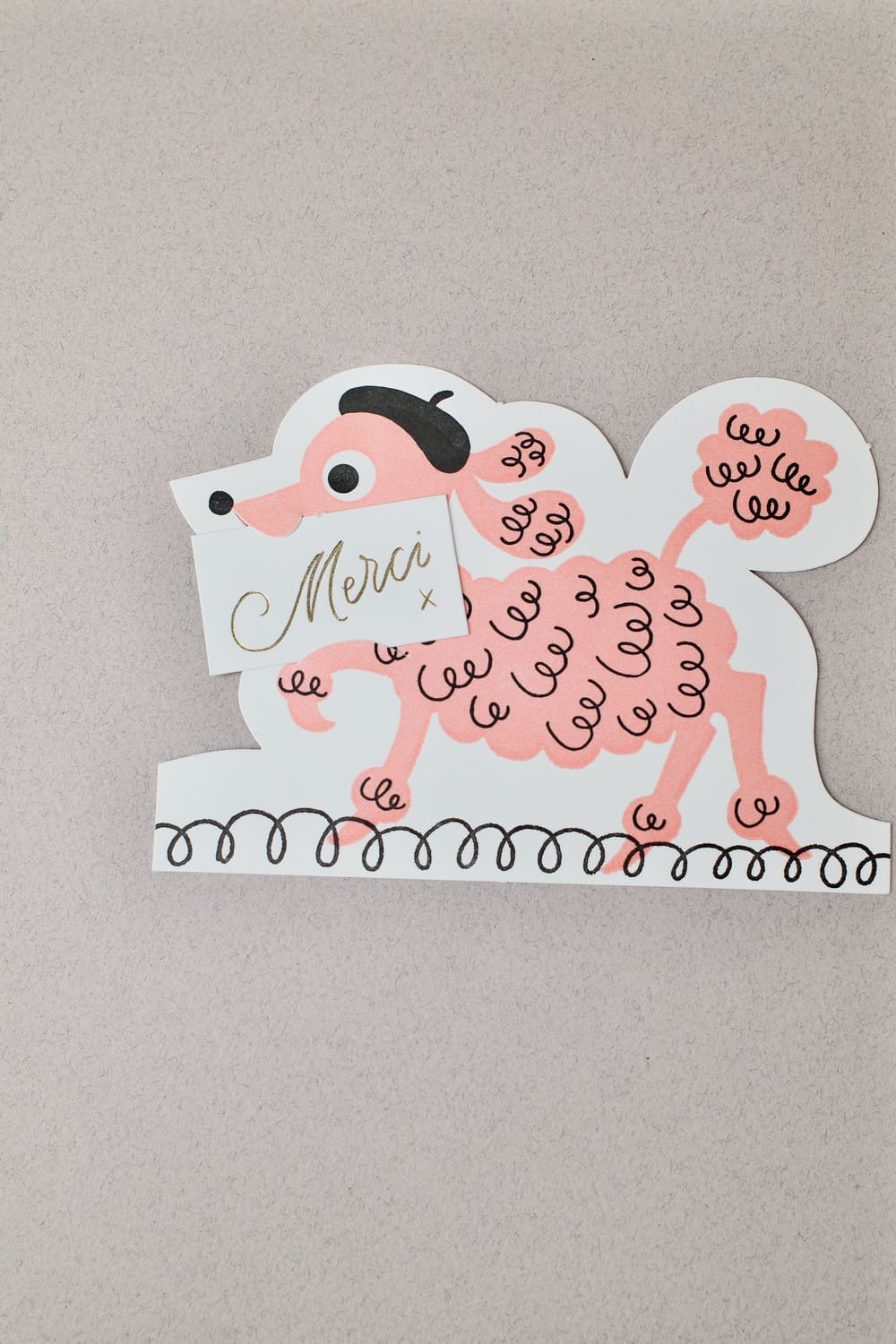 Carte Caniche "MERCI" ou "JE T&