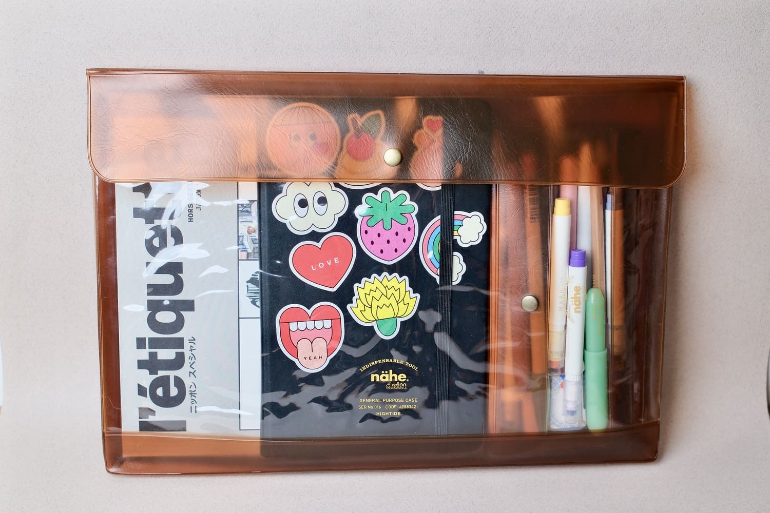 Général Purpose Case A4 - Clear & Clear Brown - Nähe