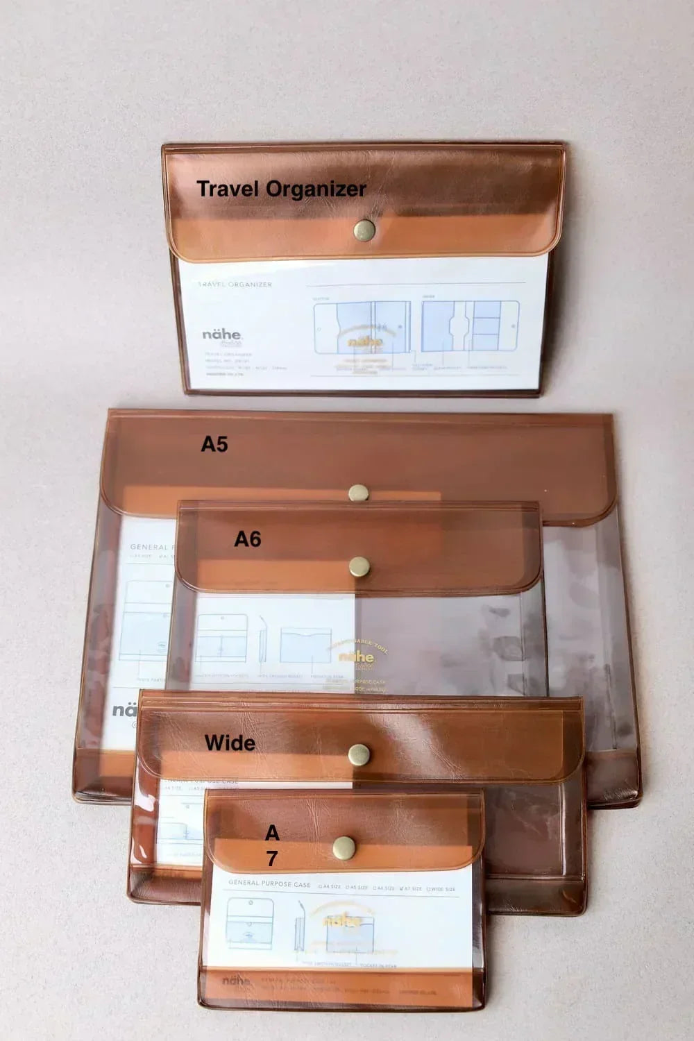 Général Purpose Case A5 - Clear & Clear Brown - Nähe