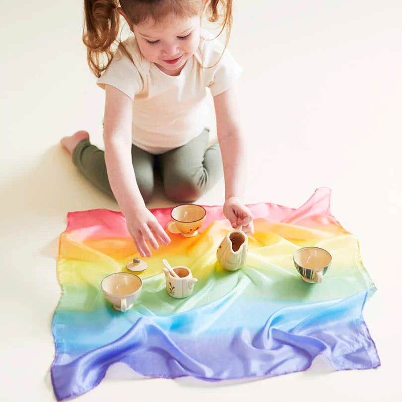 Soie Mini Playsilk Enchanté Arc-en-ciel - 53 cm x 53 cm - Sarah&