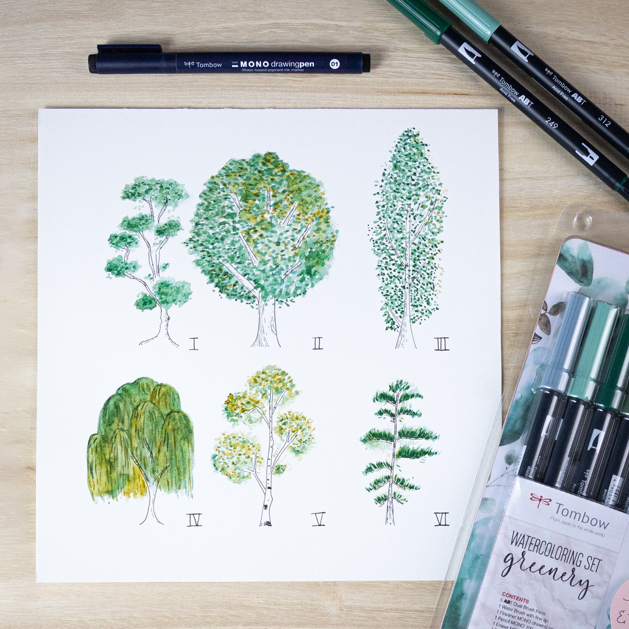 Set aquarelle Verdure