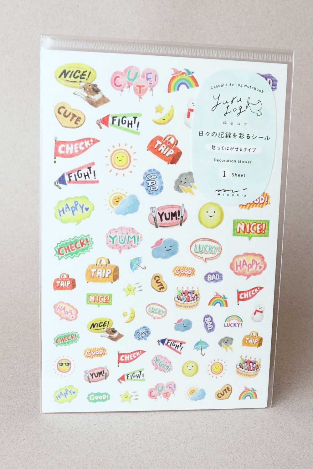 Stickers Yuru Log repositionnables - Sentiments - Midori