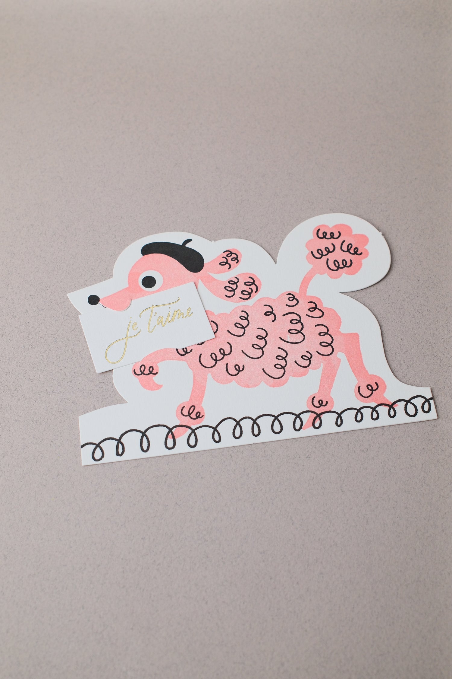 Carte Caniche &quot;MERCI&quot; ou &quot;JE T&