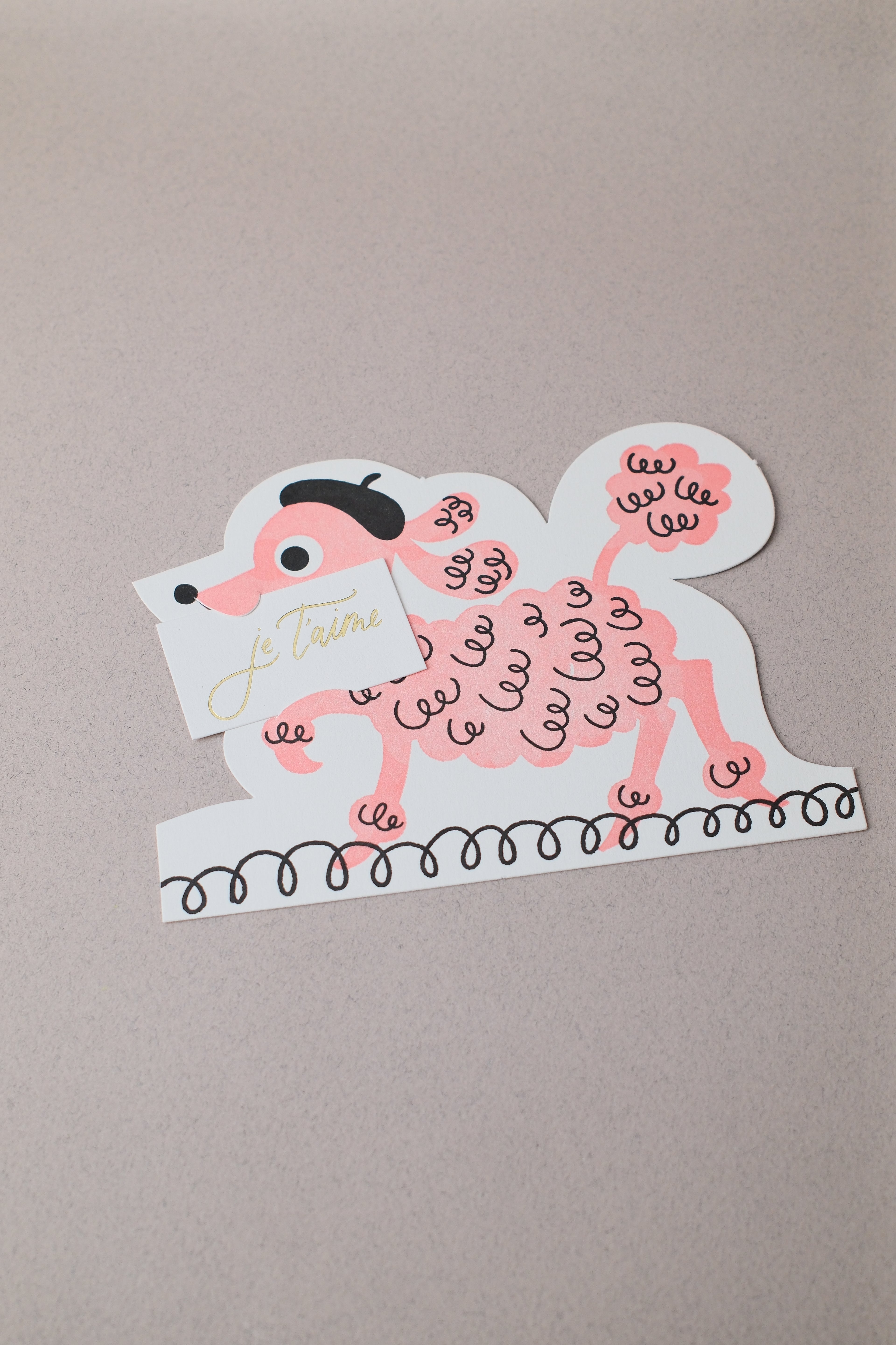 Carte Caniche &quot;MERCI&quot; ou &quot;JE T&