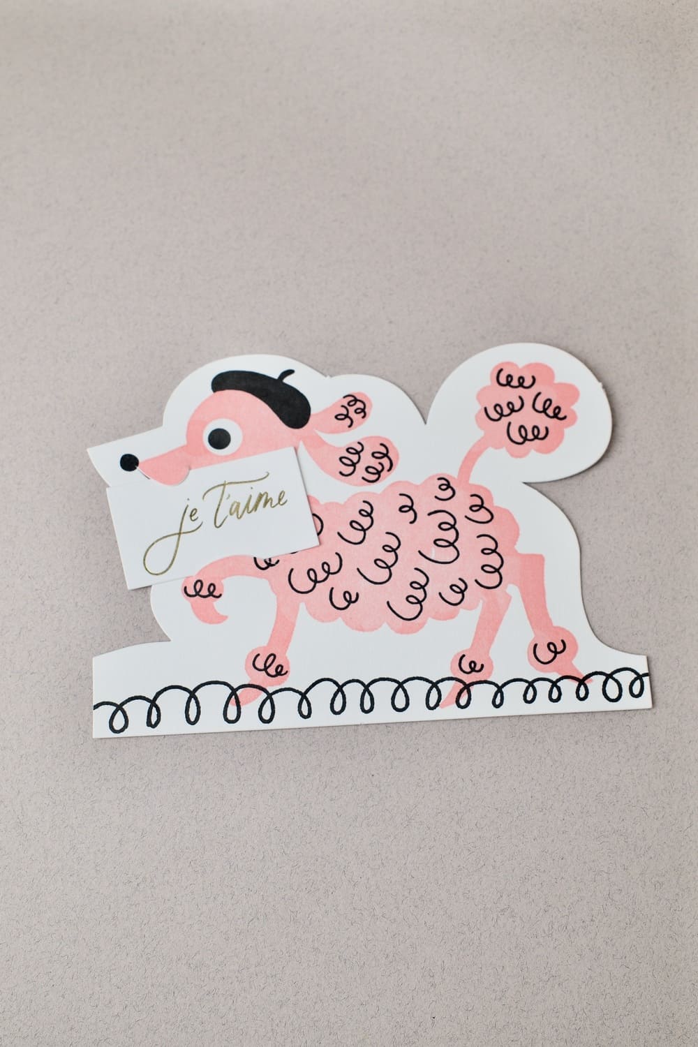 Carte Caniche &quot;MERCI&quot; ou &quot;JE T&