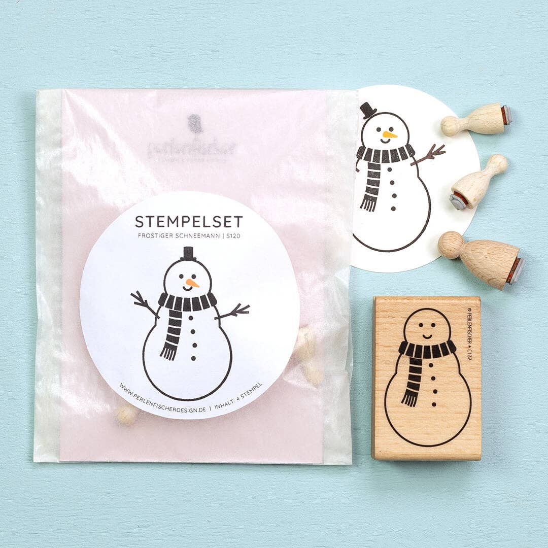 Ensemble de tampons Bonhomme de neige givré